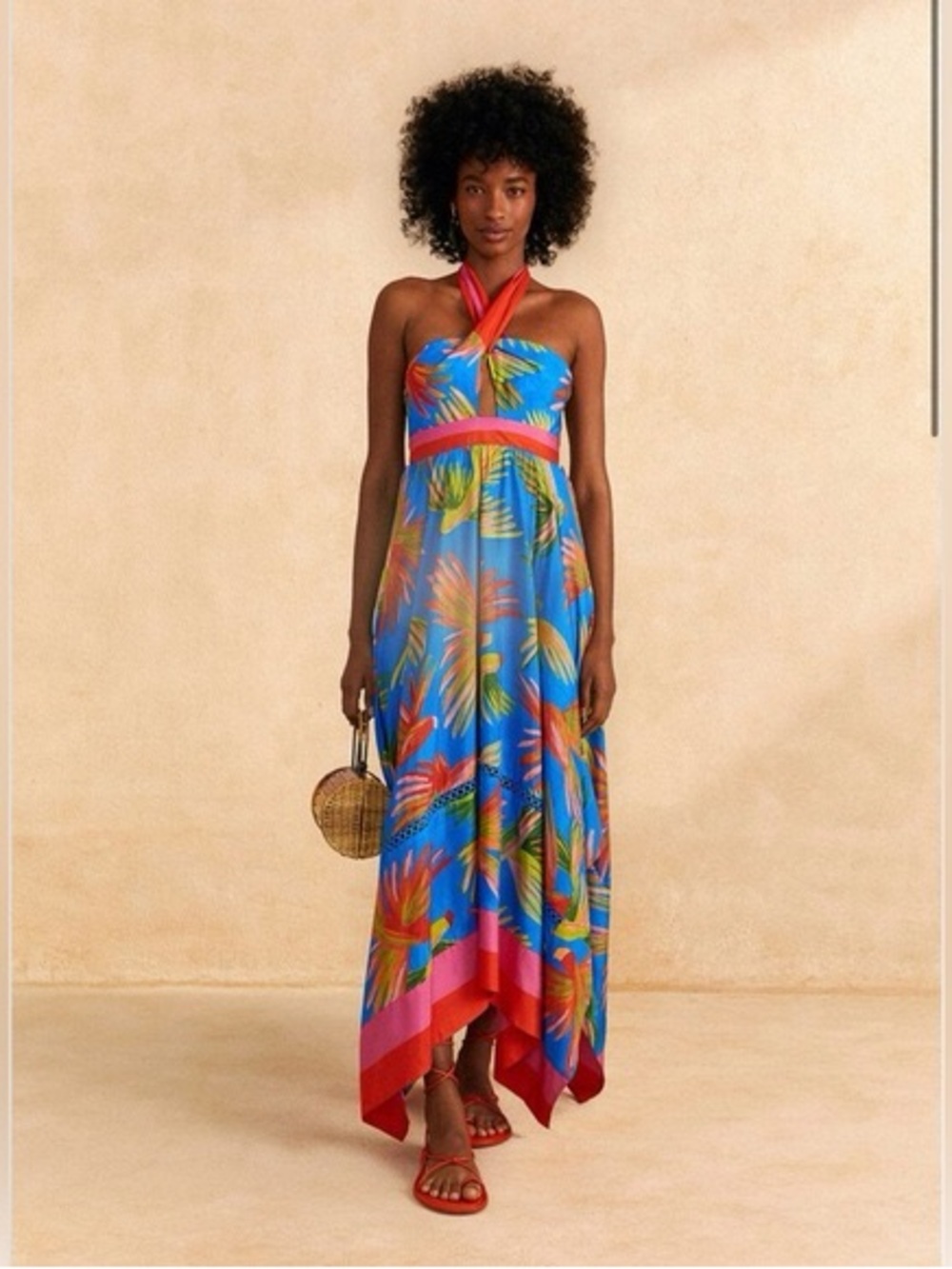 FARM Rio Blue Painted Birds Maxi
Dress